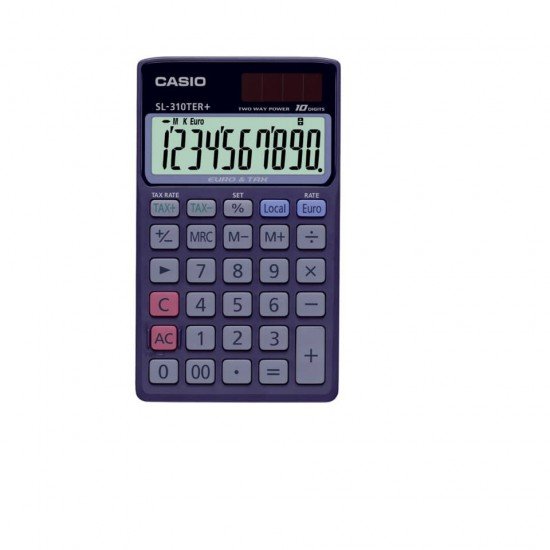 Calcolatrice tascabile CASIO 10 cifre - solare e batteria Blu Scuro - SL-310TER+-WA-EP