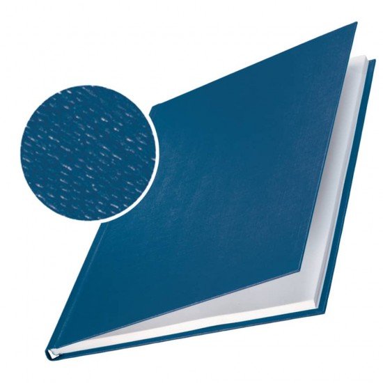 Copertina rigida max 176-210 fogli Leitz impressBIND in cartone con dorso da 21 mm A4 blu  conf. da 10 - 73950035