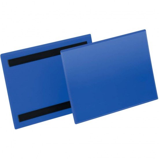 Tasche per identificazione Durable con bande magnetiche blu f.to esterno mm. 223x163- inserto A5 orizz. cf 50- 174307
