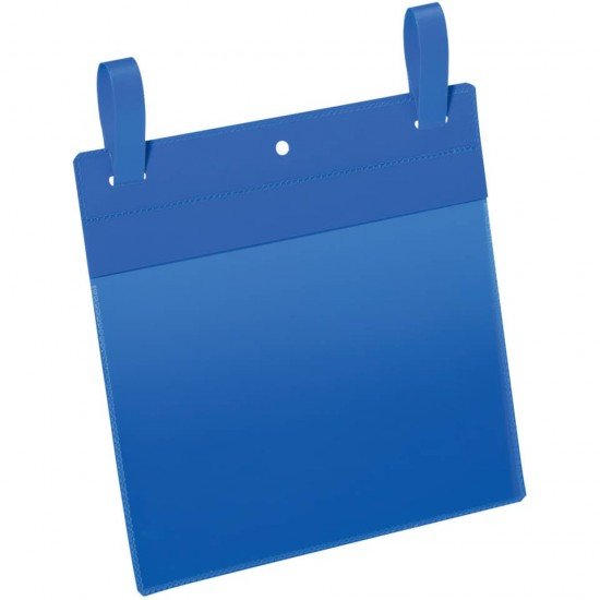 Tasche per identificazione Durable con fascette di aggancio blu f.to esterno mm 223x380- inserto A5 orizz. Cf 50- 174907