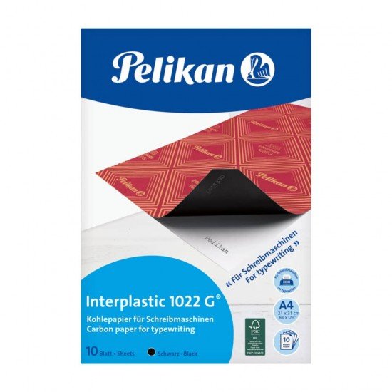 Carta carbone Pelikan Interplastic 1022G nero confezione 10 fogli - 401026