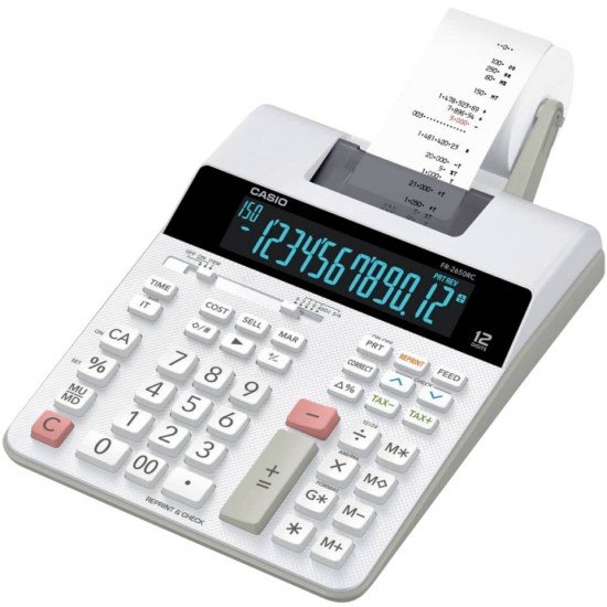 Calcolatrice scrivente Casio FR-2650RC semi-professionale con alimentazione AC bianco - FR-2650RC