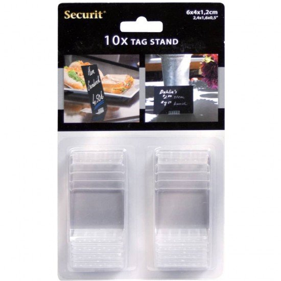 Supporti per targhe scrivibili Tag Securit® 4x6 cm nero confezione da 10 pezzi - TAG-HLD-TR