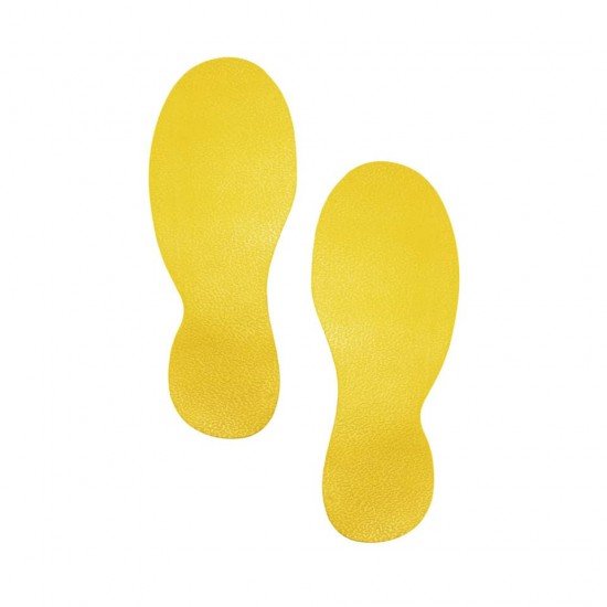 Segnaletica da pavimento forma ''Impronta'' DURABLE RAL 1003 giallo 9x24 cm - conf. 10 pezzi - 172704