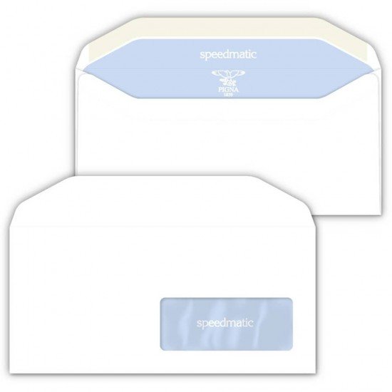 Buste con finestra Pigna Envelopes Silvermartic Lux 80 g/m² 110x230 mm bianco - conf. 500 - 0388987