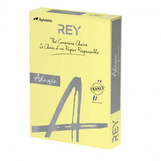 Carta colorata A4 Sylvamo Rey Adagio 160 g/m² giallo canarino 03 - Risma da 250 fogli - ADAGI160X473