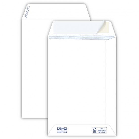 Buste a sacco bianche autoad. removibili Pigna Envelopes Competitor strip 80 g/m² 160x230 mm  conf. 500 - 0029463