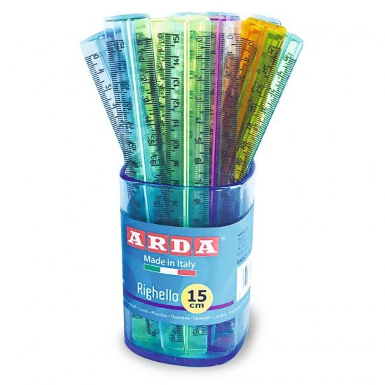 Righello ARDA Uni polistirolo colori assortiti Conf. 50 pezzi - 282C