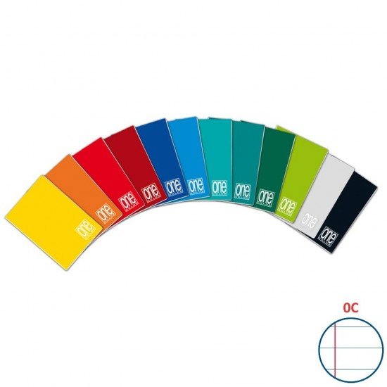 Quaderno a righe One Color A5 a punto metallico colori assortiti rigatura C con margini - 1405