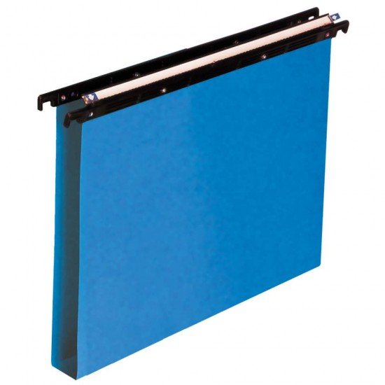 Cartelle sospese orizzontali per cassetti CARTESIO PP 39 cm fondo a U 3 cm blu Conf. 25 pezzi - 500/395 3 -A3
