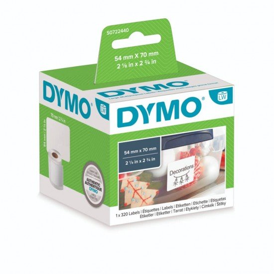 Rotolo da 320 etichette Dymo LabelWriter Disch./Badge 54x70 mm bianco S0722440