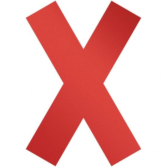Simbolo adesivo a forma di ''X''  DURABLE 135x0,2x193 mm Rosso Conf. 5 pz  - 1049-03