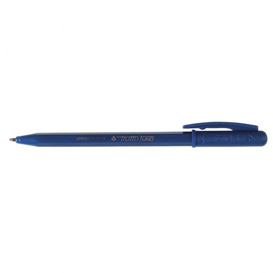 Penne a sfera Tratto 1Uno Green Plastic punta 1 mm - tratto 0,5 mm - blu - Conf. 50 pezzi - F838301
