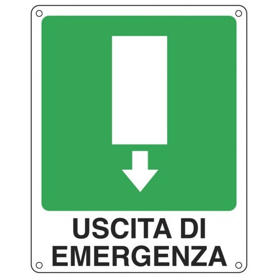 Cartello sicurezza 25x31 cm Cartelli Segnalatori ''Uscita di emergenza'' 20107X