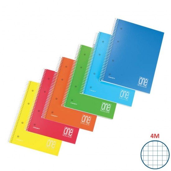 Quaderno spiralato Maxi One Color copertina in PPL - 80+1 ff  - A4 quadretto 4M - 2934