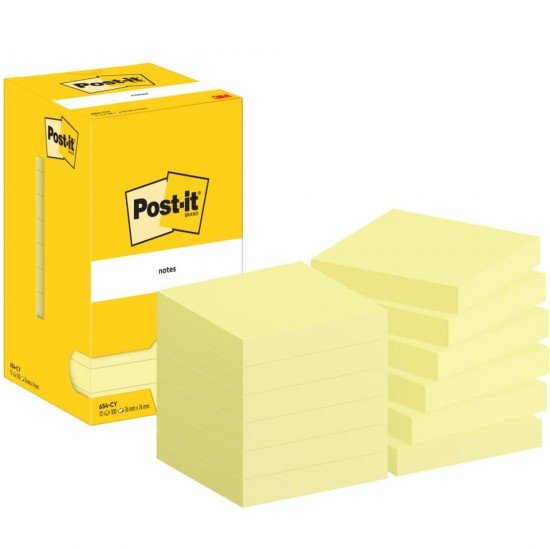 Foglietti riposizionabili Giallo Canary Post-it® Notes 76x76 mm - 12 blocchetti da 100 ff  - 7100290160