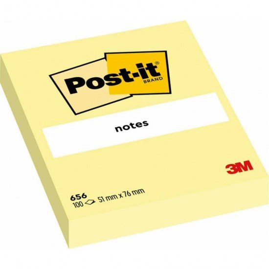 Foglietti riposizionabili classici Post-it® Notes 51x76 mm 100 ff Giallo Canary™  conf. da 12 - 656