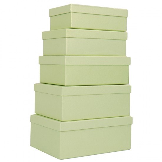 Set scatole regalo - dimensioni assortite - fantasia Green - conf. 5 pezzi