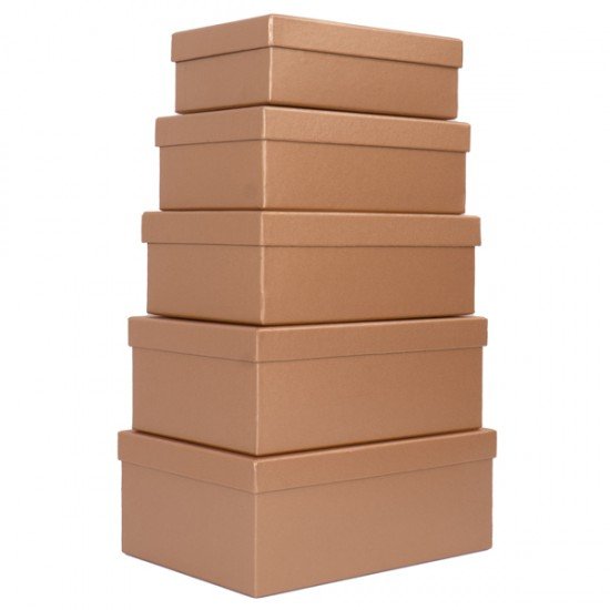 Set scatole regalo - dimensioni assortite - fantasia Caramel - conf. 5 pezzi
