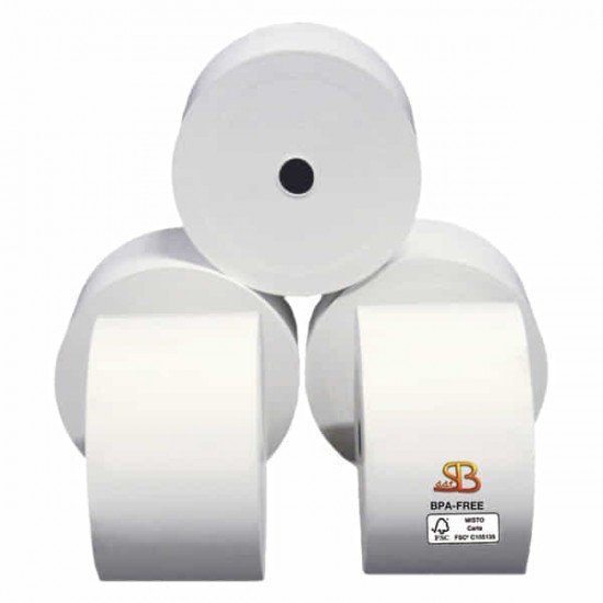 Rotolo per distributori self service - 57 mm x 100 m - diametro esterno 90 mm - anima 12 mm - 55 gr - carta termica BPA free - Sabacart