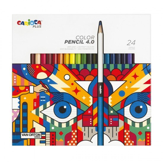 Matita colorata Color Pencil 4.0 - mina 4 mm - colori assortiti - Carioca Plus - conf. 24 pezzi