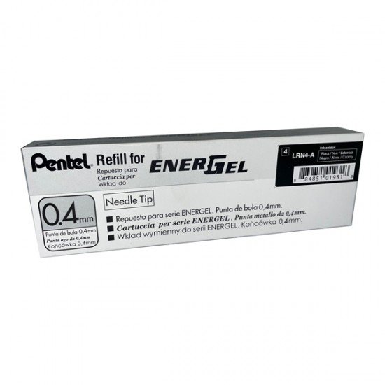 Refill Energel X LRN4 - punta 0,4 mm - nero - Pentel