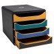 Cassettiera Big Box NeoDeco - 4 cassetti - 34,7 x 27,8 x 26,7 cm - multicolore - Exacompta