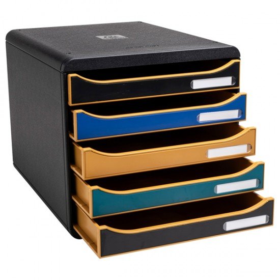 Cassettiera Big Box Plus NeoDeco -  5 cassetti - 34,7 x 27,8 x 26,7 cm - multicolore - Exacompta