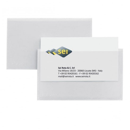 Portabiglietti da visita Eticard T -  autoadesivi - PVC - 5,5 x 9 cm - trasparente - Sei Rota - conf. 10 pezzi