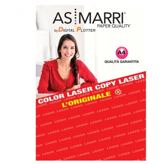 Adesivo poliestere - stampa laser - A4 - 100 fogli - trasparente permanente - As Marri