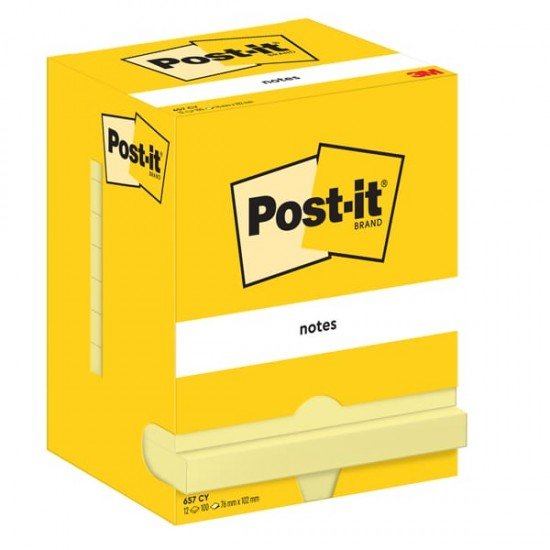 Blocco foglietti - 657 - 76 x 102 mm - giallo Canary - 100 fogli - Post it