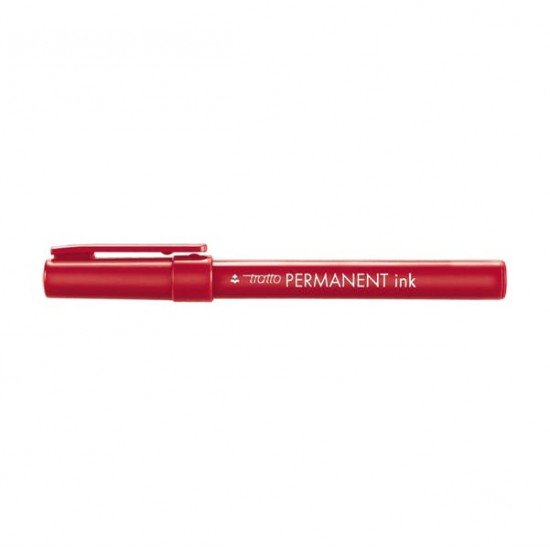 Marcatore Tratto Permanent Ink - punta tonda 2,00mm - rosso - Tratto - conf. 12 pezzi