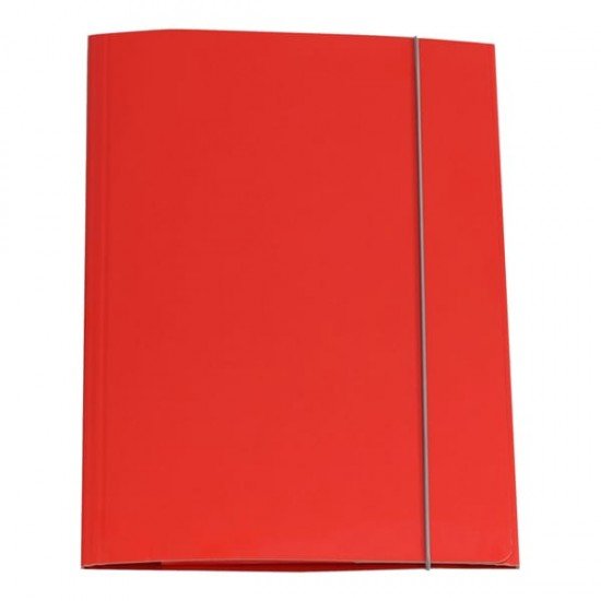 Cartellina con elastico - cartone plastificato - 3 lembi - 25x34 cm - rosso - Cartotecnica del Garda
