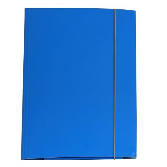 Cartellina con elastico - cartone plastificato - 3 lembi - 25x34 cm - azzurro - Cartotecnica del Garda