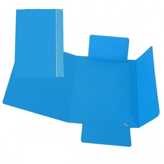 Cartellina con elastico - cartone plastificato - 3 lembi - 17x25 cm - azzurro - Cartotecnica del Garda