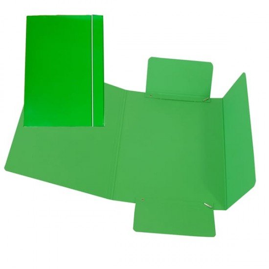 Cartellina con elastico - cartone plastificato - 3 lembi - 17x25 cm - verde - Cartotecnica del Garda