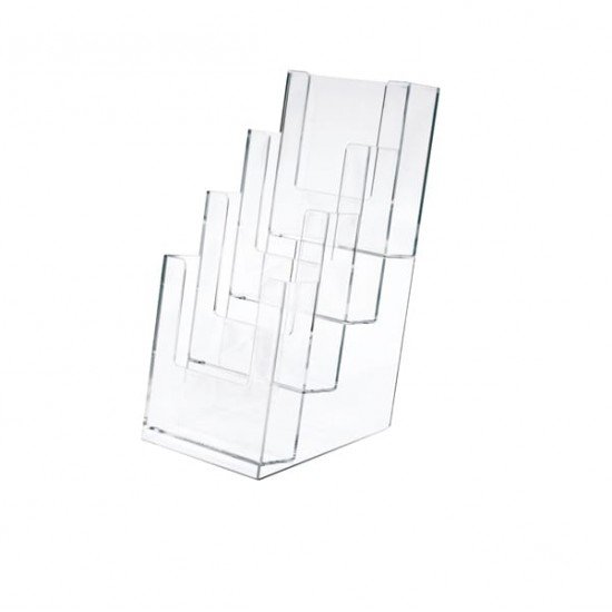 Portadepliant - 11 x 25 x 14 cm - plastica - trasparente - Lebez
