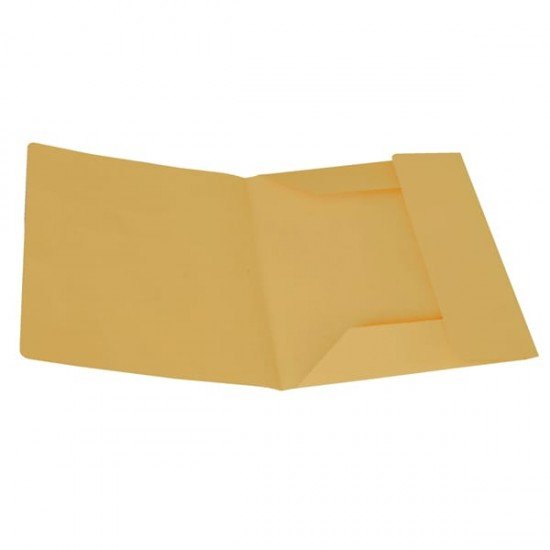 Cartelline 3 lembi - senza stampa - cartoncino Manilla 200 gr - 25x33 cm - giallo - Cartotecnica del Garda - conf. 50 pezzi