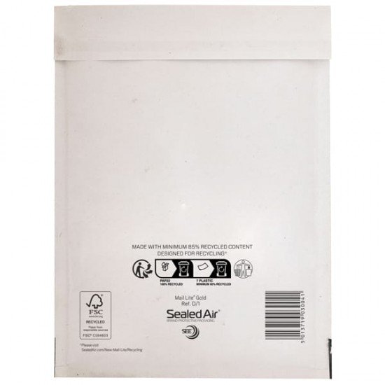 Busta imbottita Mail Lite  - C (15 x 21 cm) - bianco - Sealed Air  - conf. 10 pezzi
