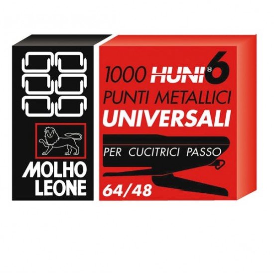 Punti universali - 6/4 - metallo - Molho Leone - conf. 1000 pezzi