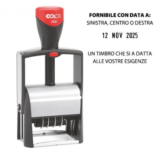 Timbro Datario Classic Line 2660 - autoinchiostrante - 37x58 mm - 7 righe - Colop