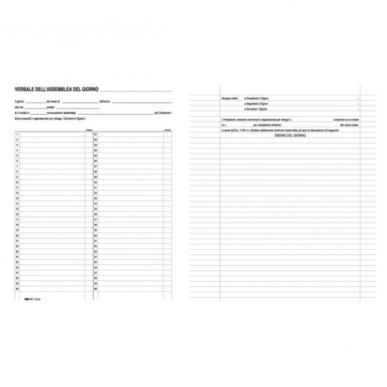 Registro verbali assemblea condominio - 31 x 24,5cm - 96 fogli - Edipro