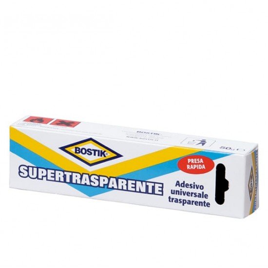 Adesivo Supertrasparente - universale - 50 gr - trasparente - Bostik