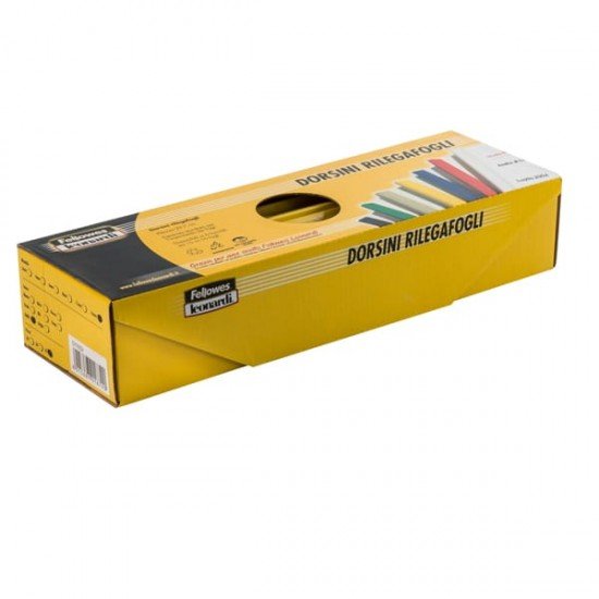Dorsetti tondi per rilegatura - 3 mm - giallo - Fellowes - scatola 50 pezzi