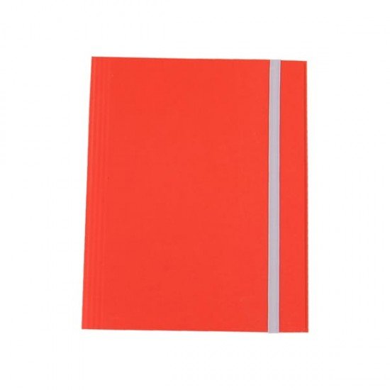 Cartella con elastico - fibrone - 3 lembi - 27x37 cm - rosso - Cartotecnica del Garda