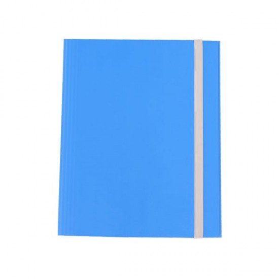 Cartella con elastico - fibrone - 3 lembi - 27x37 cm - blu - Cartotecnica del Garda