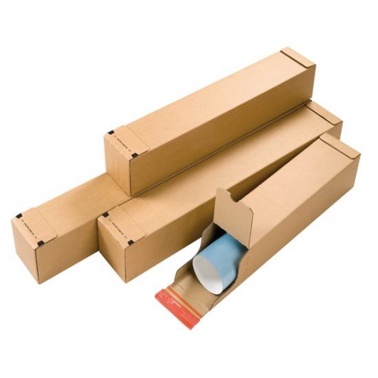 Tubo postale CP 072 - doppio strip - 70,5 x 10,8 x 10,8 cm - cartone ondulato - avana - ColomPac