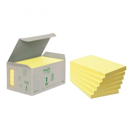 Blocco Post it  Notes Green - 655-1B - 76 x 127 mm - giallo - 100 fogli - riciclato 100 - Post it