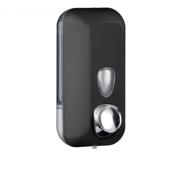 Dispenser Soft Touch per sapone liquido - 10,2x9x21,6 cm - capacitA' 0,55 L - nero - Mar Plast