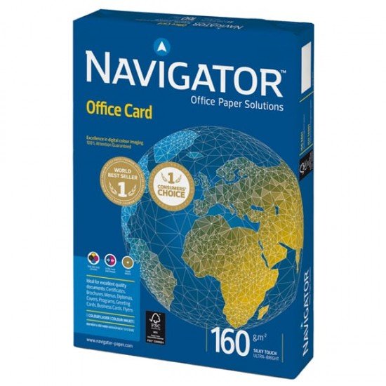 Carta Office Card 160 - A3 - 160 gr - bianco - Navigator - conf. 250 fogli